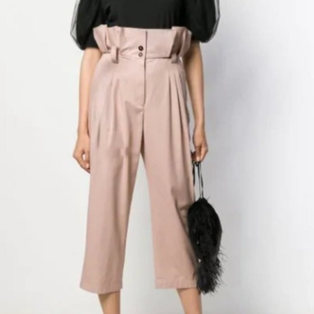 Dolce and Gabbana Paperbag Waist Cropped Pant